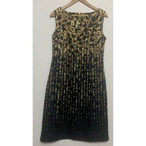 Isle by Melis Kazan Women's Waterfall Effect Sheath Dress Sleeveless Geo Size M‎